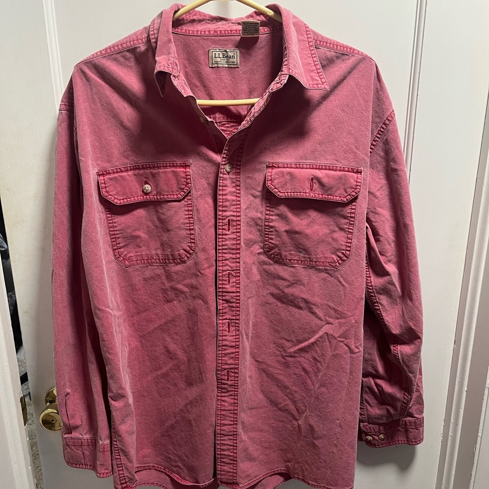 LL Bean Pink Button-Up Shirt